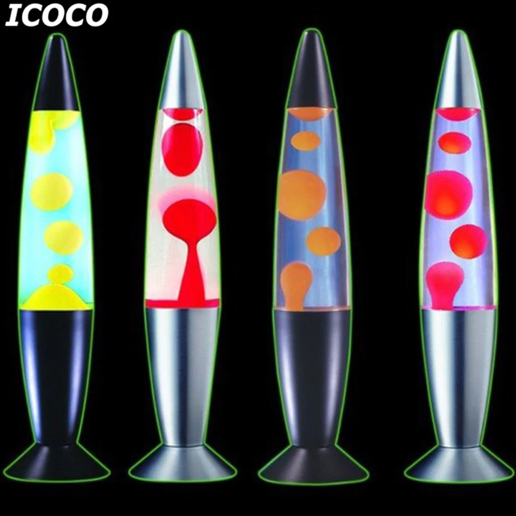Beste ICOCO Leuke Metalen Basis Lavalamp Wax Vulkaan Stijl Nachtlampje Kwallen Nachtlampje Glare Gloeilamp Lava Verlichting Lampen 110 v