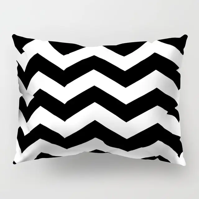 RIANCY 30*50cm Black White Classic Geometric Rectangle Cushion Cover