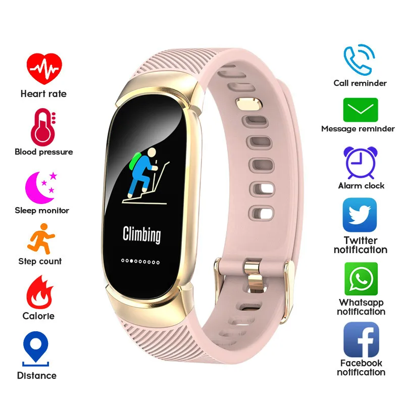 <+> Женщины Smart Watch Спортивный Шагомер Smartwatch Сердечного ритма Артериального Давления Монитор Ки ★