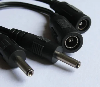 

3 pieces Straight DC 5.5X2.1MM female Adapter line to 3.5x1.35mm male power Plug connector cord extension cable 14 cm