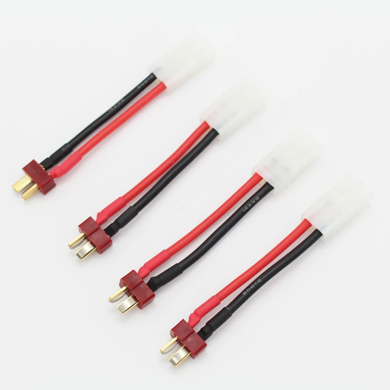 

200 pcs/Lot Anti-skid T Plug Male Connector to Tamiya Female Adapter with 14AWG 60MM Charge Wire Cable DZ0206
