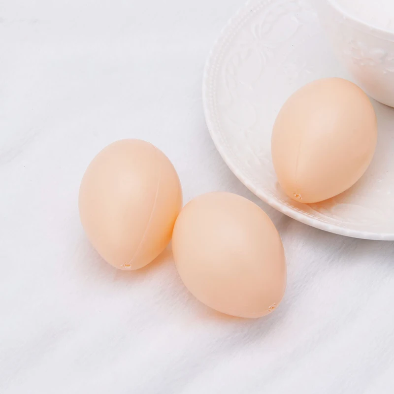 Plastic eggs 5pcs/set Hatching Simulation Hen Poultry Simulation Artificial Faux Fake Plastic Eggs for Chicken Duck Geese Hatch Breeding