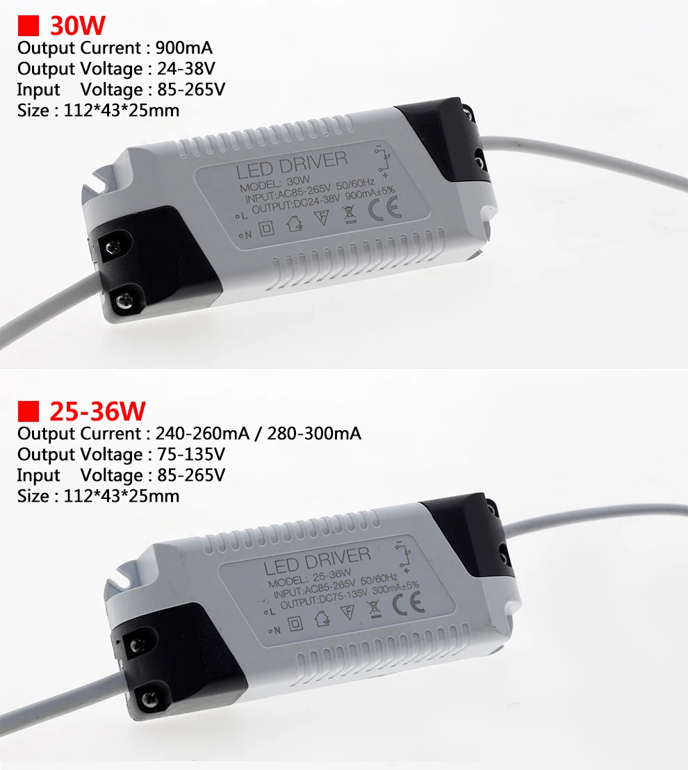 Светодиодный драйвер 1-3W 4-7W 8-12 Вт, 18-25 Вт 25-36 Вт AC85-265V светильник ing трансформатор для Светодиодный Панель светильник/вниз светильник/Точечный светильник драйвер