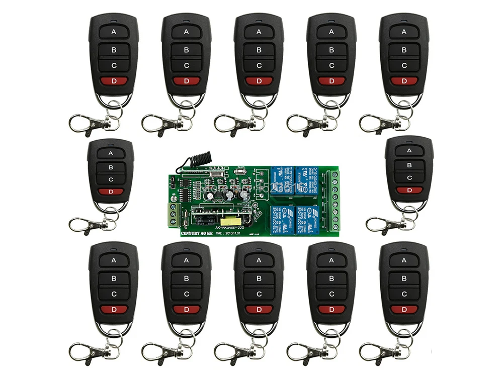 

AC85V 250V 110V 220V 240V 4CH RF Wireless Remote Control Relay Switch Security System 315/433MHZ