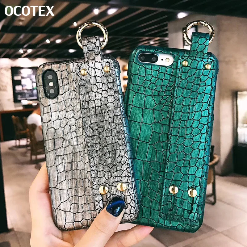 

Crocodile Skin PU Leather Case For Huawei P9 P10 P20 Nova 3 3e 2s 2 Plus Honor 8 10 V9 V10 Mate 9 10 Pro Cover With Wrist Band