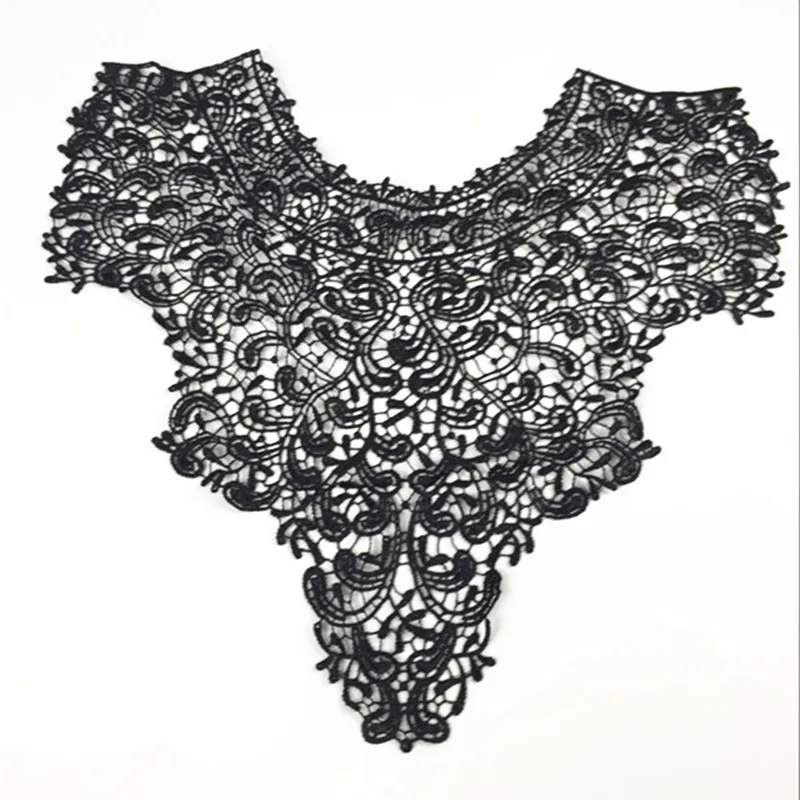 

5 шт. черный кружевной воротник вышивка водорастворимые венецианские кружевные украшения декольте кружевная ткань Швейные аксессуары diy