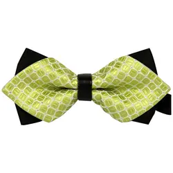 МОК светло-зеленый шикарный площадь печати дважды layelight зеленый сетки галстук-бабочку для Для мужчин