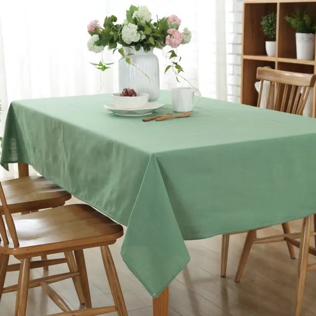 Buy Cotton Linen Tablecloth Pure Sweet Candy Green