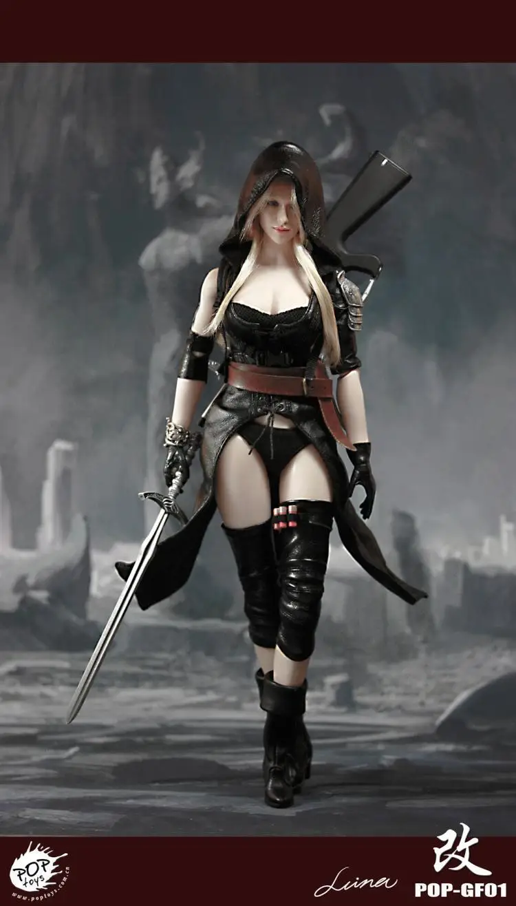 

POPTOYS 1/6 GF01 Girl Clan series Ranger Revision Collections Female Action Figure With Big Breast Seamless Body Dolls In Stock