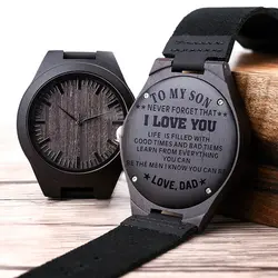 Гравированные деревянные часы для мужчин индивидуальный семейный юбилейный подарок для сына Выпускной подарок