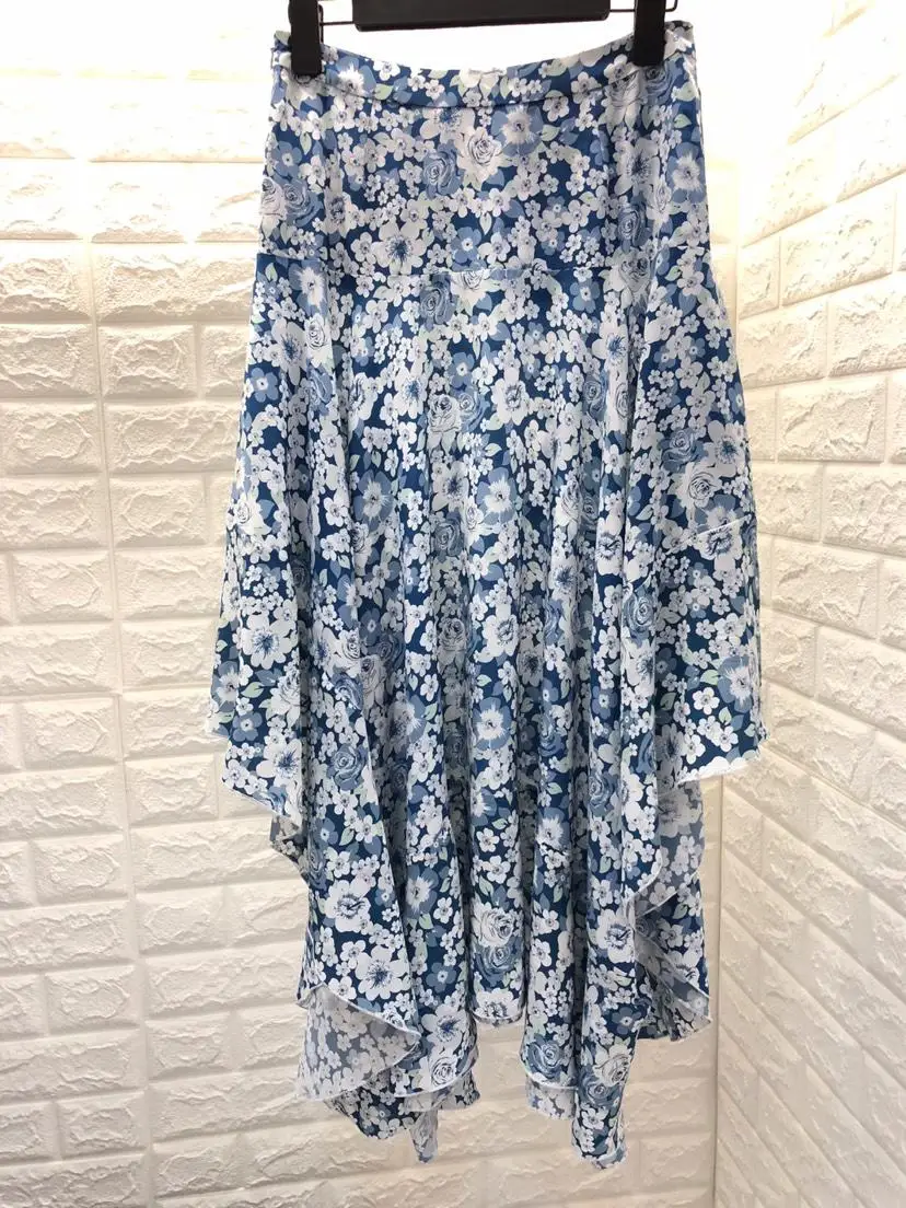 

2019 new ladies fashion sexy print asymmetric female skirt 0504