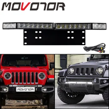 

Universal Front License Plate Mounting Braket with 60W LED Spot Light for Car Jeep Truck SUV ATV Work Driving Light Bull Bar