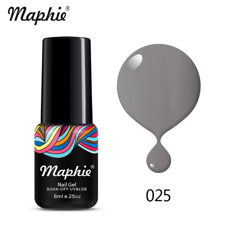 Maphie Черный Цвет УФ-гель для ногтей 6 мл дизайн ногтей замочить от УФ лак для ногтей Полупостоянный светодиодный гель для ногтей эмаль - Цвет: 025