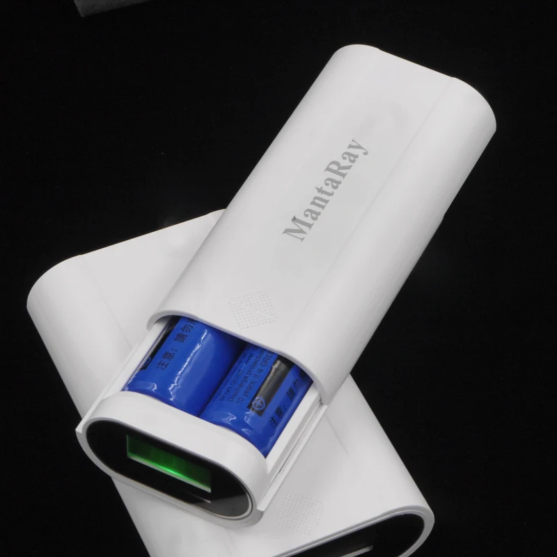 Пластиковый портативный внешний аккумулятор с двумя USB портами 2x18650|box for|box boxboxes for