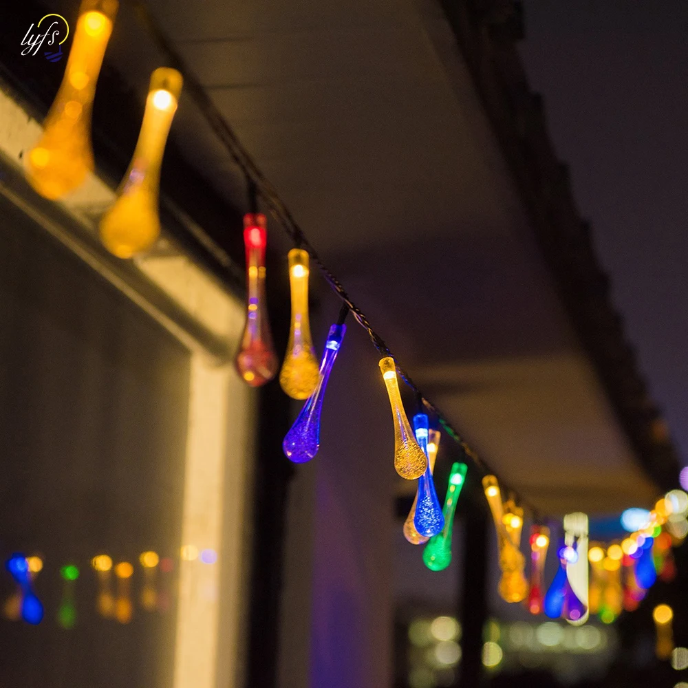 

20LED/30LED Outdoor String Lights Water Drop Solar String Fairy Waterproof Lights Christmas Lights Solar Powered String lights