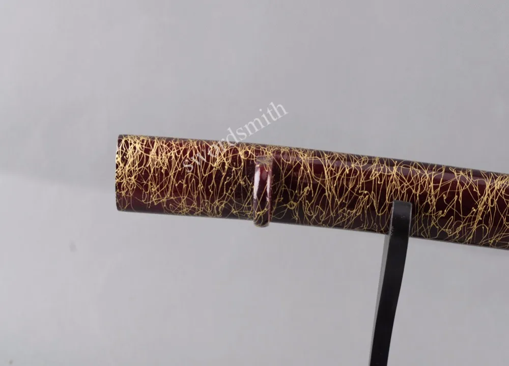 Нежный меч полностью ручной работы золотые линии узор кофе Сая ножны, скаббард меч самурая Японский Катана
