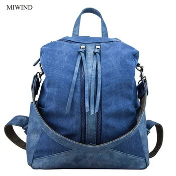 

2017 MIWIND Women Backpack Canvas Backpacks Softback Bags Brand Name Bag Preppy Style Bag Casual Backpacks Girls Backpack WUB02