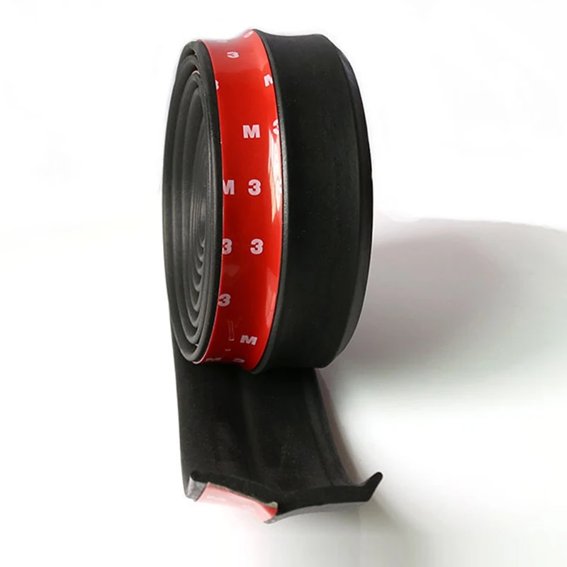 2,5 м автомобильный передний бампер для губ юбка разделитель протектор TPVC передний бампер полоса автомобиля царапинам клейкие резиновые полосы 60 мм ширина