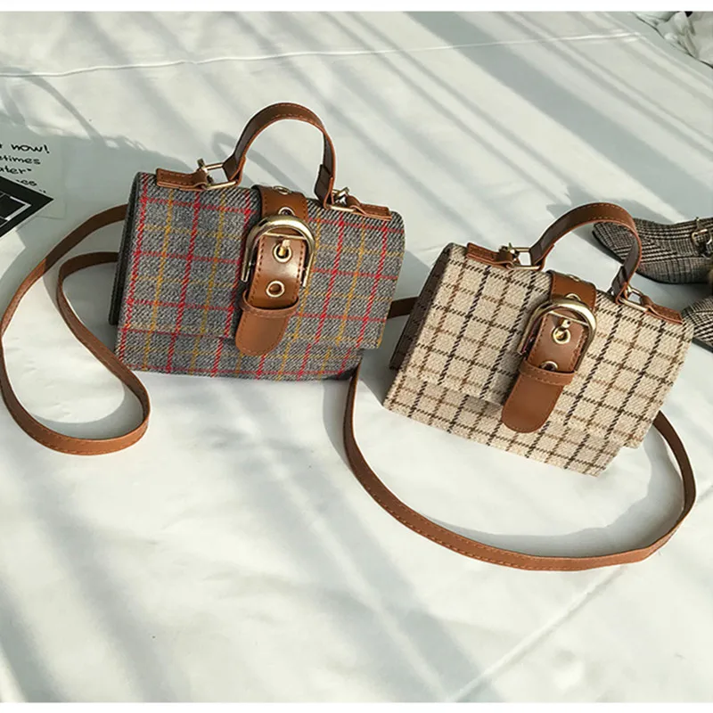 

HNXZXB New four seasons retro small square bag multi-functional simple casual bag classic cross shoulder bag