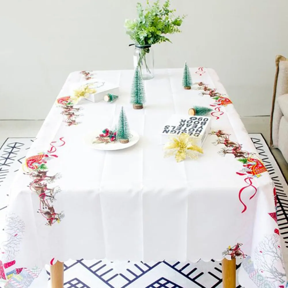

Christmas tablecloth Christmas polyester tablecloth decoration Hotel table Christmas table cloth Dropshipping