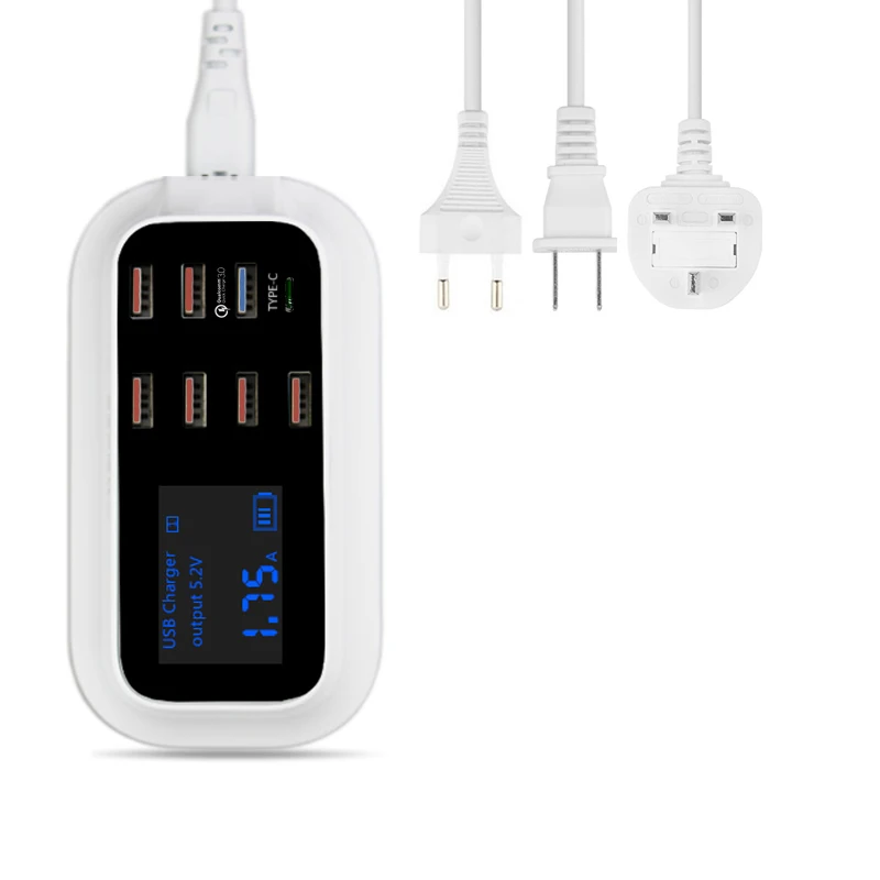 STOD Smart USB Charger 40W LED Display Quick Charge Fast Charging 3.0 For iPhone 7 Samsung Huawei Nexus Xiaomi QC3.0 AC Adapter