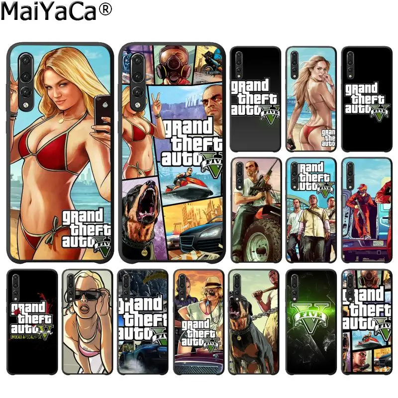 

MaiYaCa rockstar gta 5 Grand Theft TPU Soft Black Phone Case for Huawei P10 Plus Lite P20 Pro Mate20 Pro Mate10 Lite P30 Pro