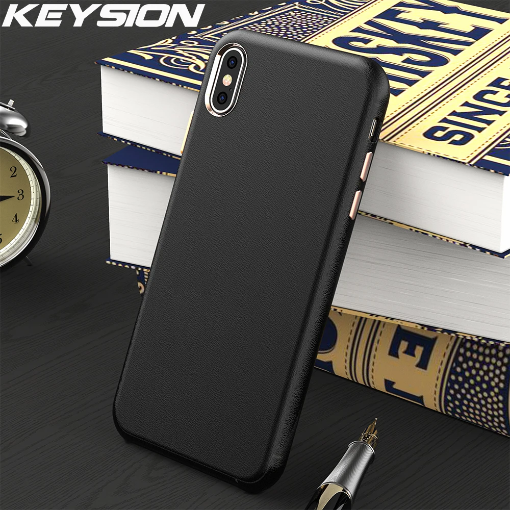 Оригинальный чехол KEYSION из ПУ кожи для iPhone XS Max XR Роскошный деловой защитный