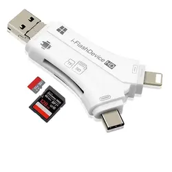 4 в 1 Многофункциональный i флэш-накопитель USB Micro SD/TF кардридер адаптер для iPhone 7 8 для iPad Macbook Android камера компьютер