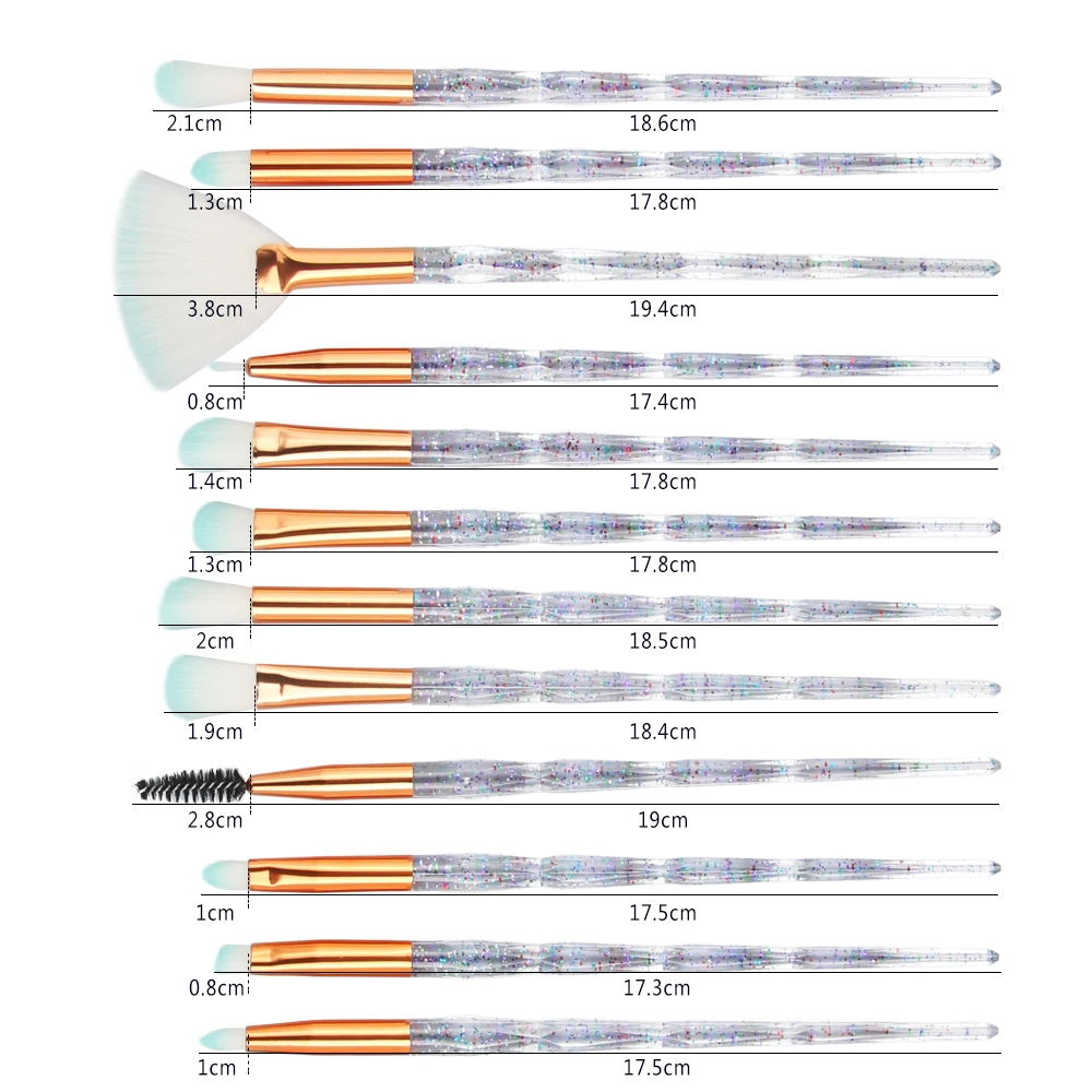 MAANGE Pro 20/15/10 шт набор кисточек для макияжа кисть для теней для век подводка для губ блеск Алмаз ручка набор кистей для макияжа
