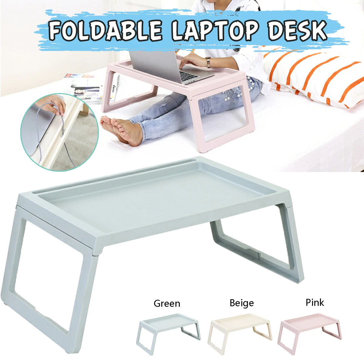 

Portable Foldable Multi-Function Desk Laptop Stand Lapdesk Computer Notebook Table For Office Breakfast Bed 54.6x36x24.5cm