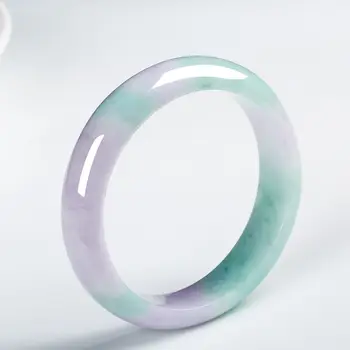

Natural ice waxy kind of gone with the wind Yang green violet bracelet/Appraisal certificate gift box