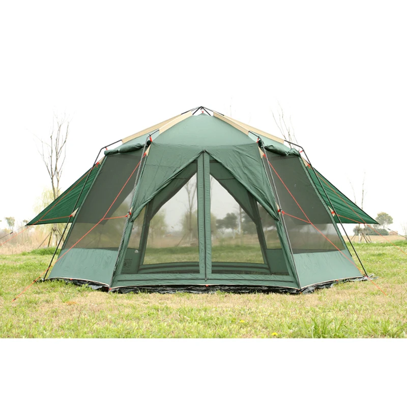 

Double layer UV Hexagonal anti-mosquito large shade canopy pergola outdoor family party beach/fishing tent include floor mat