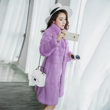 

Wave Cut Whole Skin Natural Rabbit Fur Jackets Women Stand Collar Full Sleeve Real Fur Coats Female Overcoat Plus Size M - 6XL