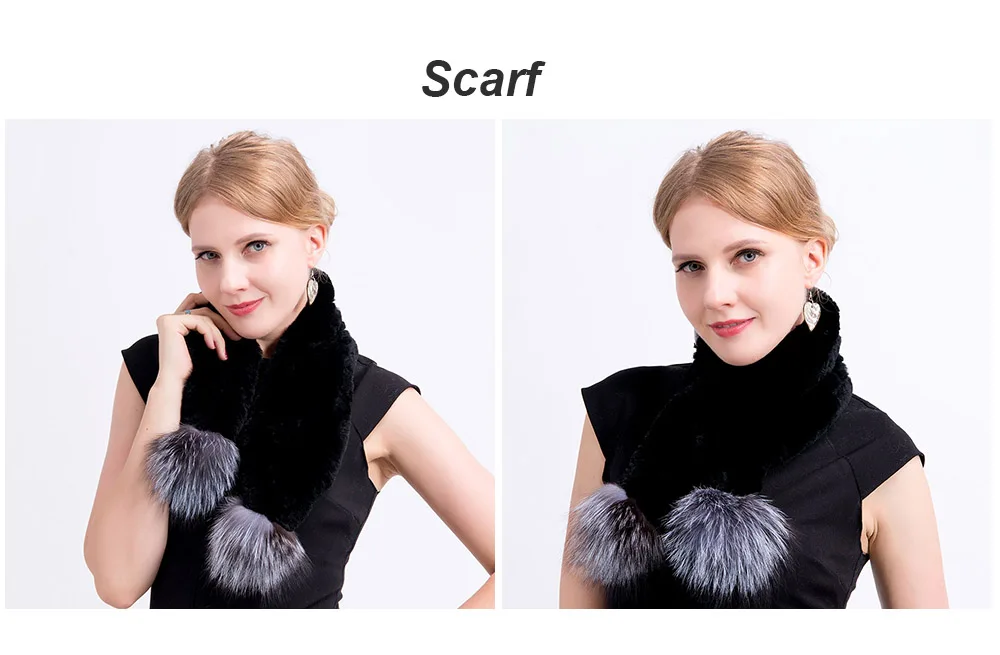 rex rabbit fur hat pompom color 6