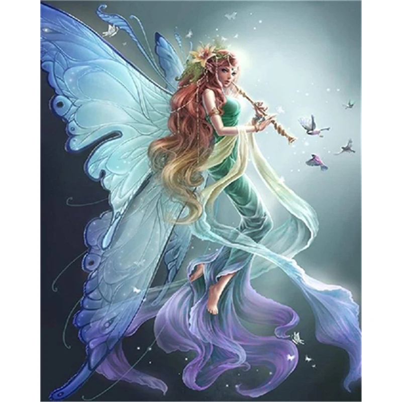 

Full Square Diamond 5D DIY Diamond Painting Embroidery Fantasy Angel Elf Girl Cross Stitch 3D Photo Round Rhinestone Gift Mosaic