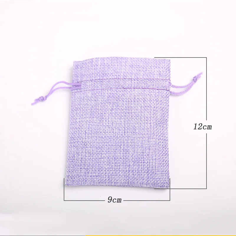 50pcs/lot Vintage Natural Burlap Jute Candy Drawstring Bags for Wedding Party Birthday Gift Bag Party Storages Pouch 9*12cm