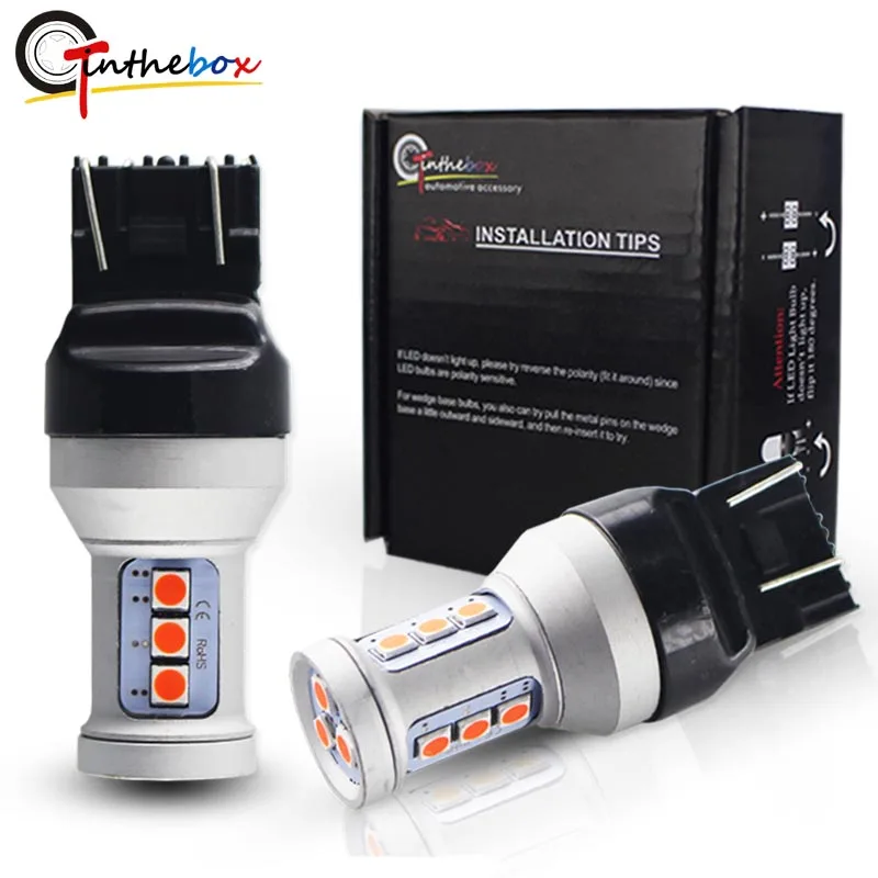Gtinthebox (2) 7443 светодиодный стробоскоп/мигающий красный 12 SMD 1157 3157 P21/4 Вт сменный