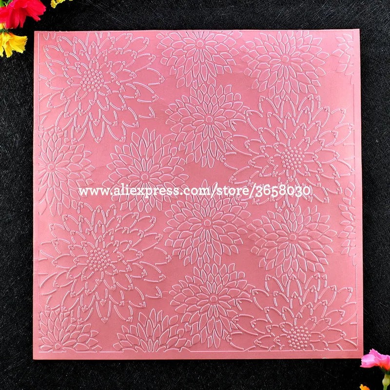 Большой размер Dahlia цветы пластиковый с тиснением папка для самодельный альбом Скрапбукинг карта инструмент пластиковый шаблон 19,8x19,8 см 8071124