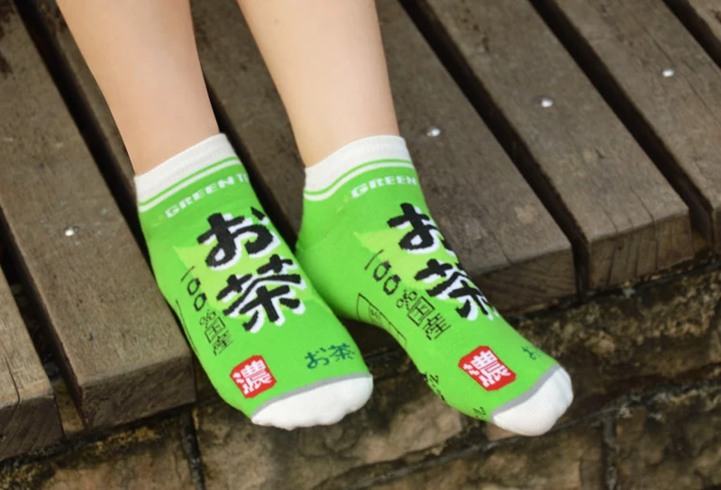 Morematch/3 пары, женские короткие носки, хлопковые носки с рисунком зеленого чая, летние тонкие носки с рисунком, 6 цветов