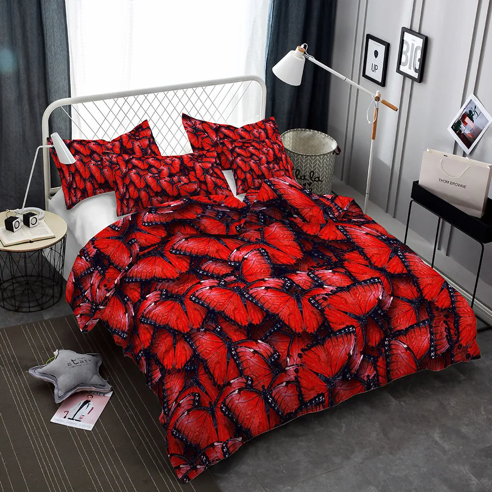 Мистический Будда Цветок лотоса постельный комплект одеяло SingleQueen супер король 12 Размер пододеяльники фиолетовый постельное белье 3d бабочка Роза