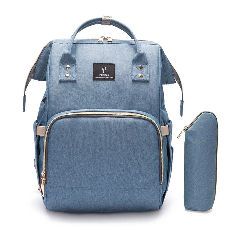 Сумка для мам, водонепроницаемая сумка для подгузников с USB, дорожный рюкзак для беременных, сумка для кормления, сумка для мамы, папы, большая емкость - Цвет: light blue