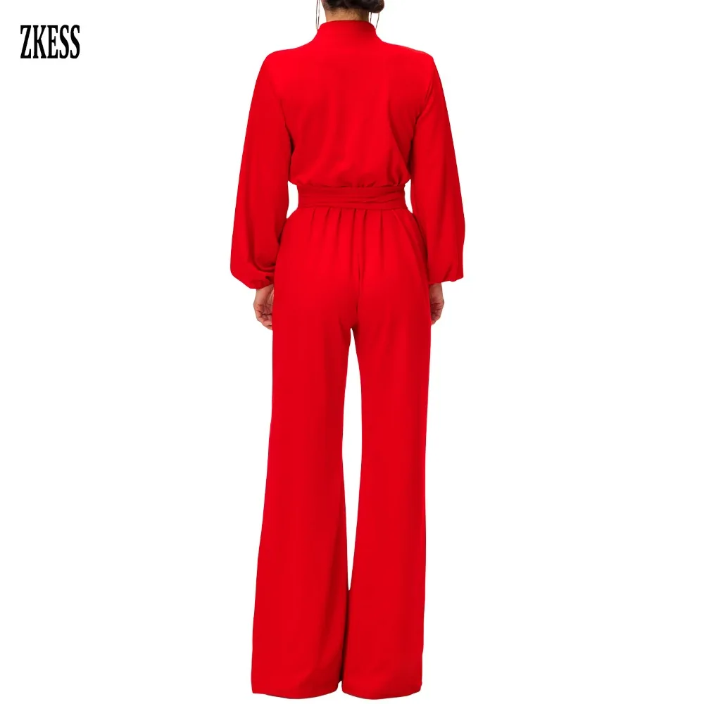 Burgundy-Lantern-Sleeve-Belted-Wide-Leg-Jumpsuit-LC64468-3-4