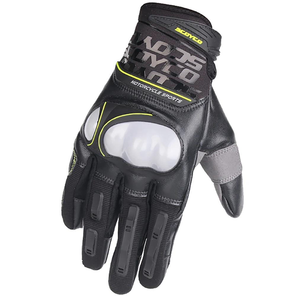 SCOYCO мотоциклетные перчатки для мотокросса защитные перчатки Экипировка мото внедорожные гоночные перчатки Инжекторная Защита оболочки дизайн - Цвет: Зеленый