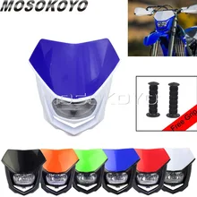 H4 Testa Luce per Kawasaki KLX450R Yamaha WR450 WR250 TTR KTM SX EXC Dirt Bike Motocross Faro Dirt Bike Lampada w/7/8 “Grip