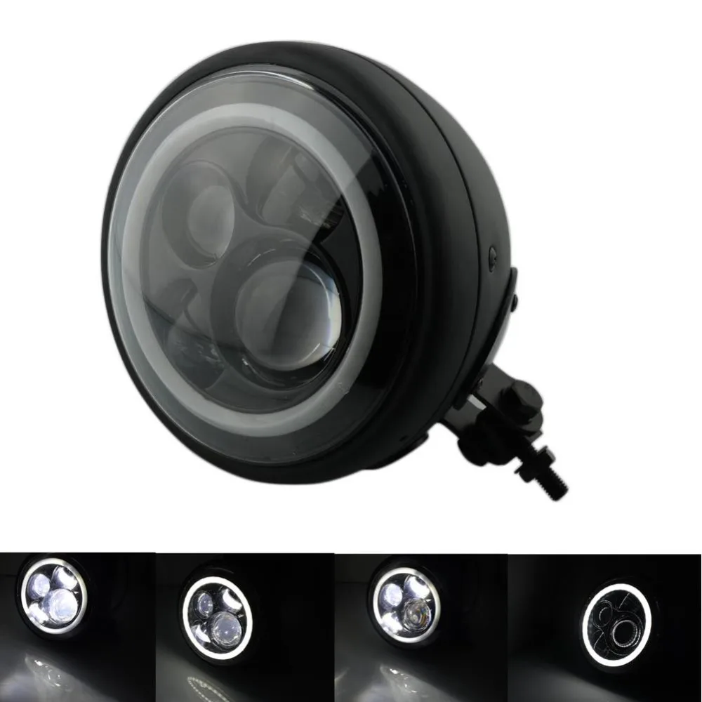 

High quality 7"Round Projector Angel Eye HID Hi/Lo LED Headlight Mount High Driving Light Projector for Harley Sportster