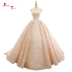 Jark Tozr индивидуальный заказ с открытыми плечами без лямок с аппликациями кружево Ligt розовое платье принцессы бальное свадебное плюс