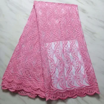 

Latest Red French Nigerian Laces Fabrics High Quality Tulle African Laces Fabric Wedding African French Tulle Lace(16L-2-19