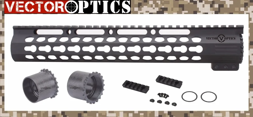 

Vector Optics Slim KeyMod Tactical 12 inch AR15 M4 M16 223 / 5.56 Free Float Handguard Rail Mount Bracket with STEEL Barrel Nut