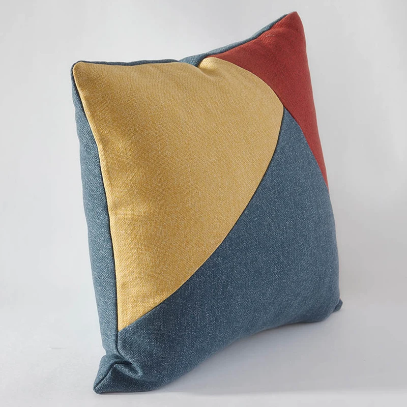 Ceny Geometria Patchwork kolor poszewka Nordic styl litego kolorowa poduszka pokrywy skrzynka Sofa dekoracja domowa na krzesło bez farszu