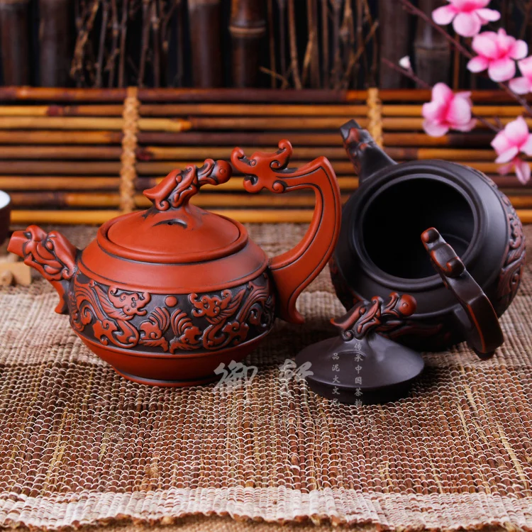 350 мл китайский классический чайный горшок Исин, чайный горшок ручной работы, чайный набор кунг-фу, чайный горшок из фиолетовой глины, чайные наборы для дома/офиса, чайный чайник